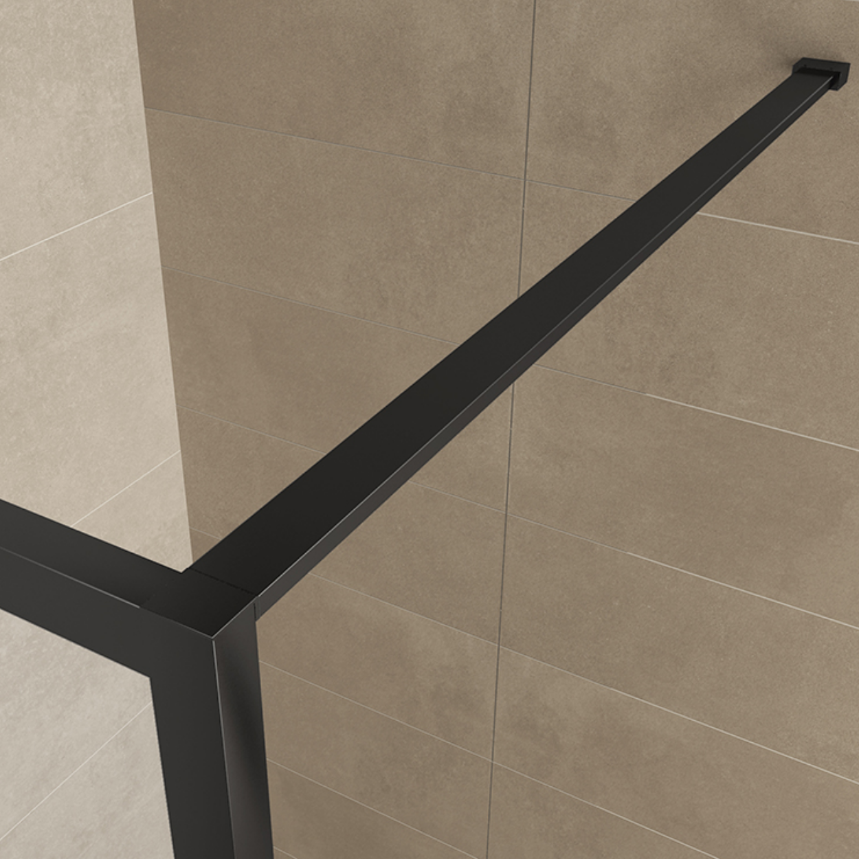 Wiesbaden Maaz Inloopdouche met raster 10mm NANO Helder Glas / Mat Zwart